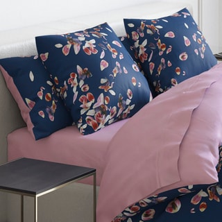 Sábana bajera de satén de algodón 200 hilos/cm² Aurore - Rosa
