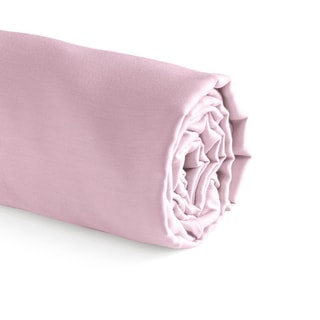 Sábana bajera de satén de algodón 200 hilos/cm² Liso - Rosa