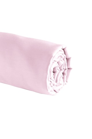 Sábana bajera de satén de algodón 200 hilos/cm² Aurore - Rosa claro