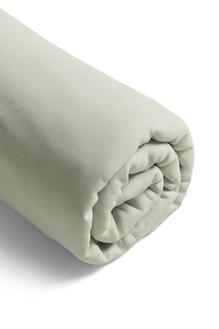 Sábana bajera de satén de algodón 80 hilos/cm² Liso - Verde