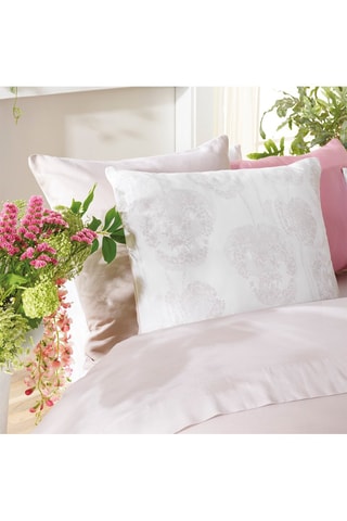 2 fundas de almohada de satén de algodón 200 hilos/cm² Lace - Topo