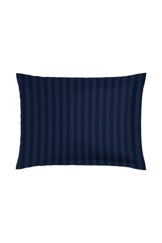 2 fundas de almohada de satén de algodón 200 hilos/cm² Bouquet d'hortensias - Azul oscuro