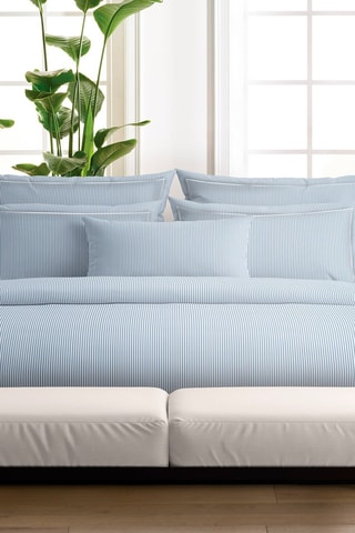 Funda de almohada de satén de algodón 80 hilos/cm² Saclay - Azul claro