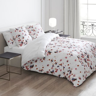 2 fundas de almohada de satén de algodón 200 hilos/cm² Aurore - Blanco y rosa