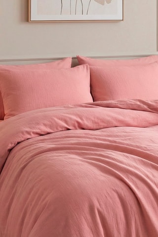 2 fundas de almohada de gasa de algodón 85 hilos/cm²  - Rosa