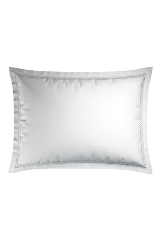 2 fundas de almohada de satén de algodón 80 hilos/cm² Perle enchantée - Gris