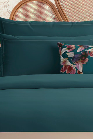 2 fundas de almohada de satén de algodón 80 hilos/cm² - Azul