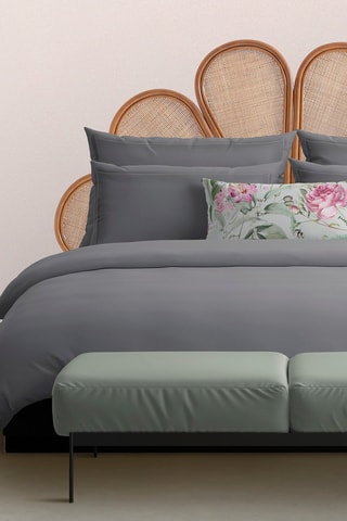 2 fundas de almohada de satén de algodón 80 hilos/cm² - Gris