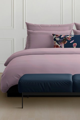 2 fundas de almohada de satén de algodón 80 hilos/cm² - Lila