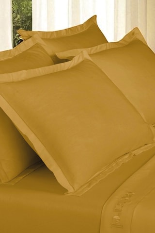 2 fundas de almohada de satén de algodón 80 hilos/cm² - Amarillo