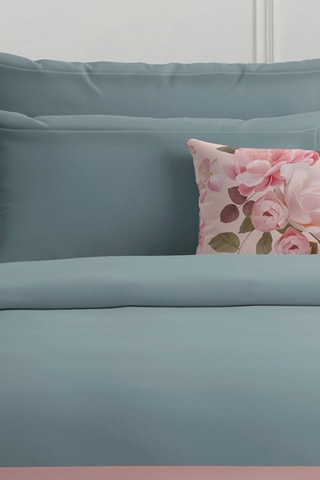 2 fundas de almohada de satén de algodón 80 hilos/cm² - Azul