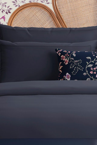 2 fundas de almohada de satén de algodón 80 hilos/cm² - Azul
