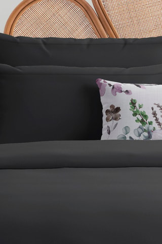 2 fundas de almohada de satén de algodón 80 hilos/cm² - Negro
