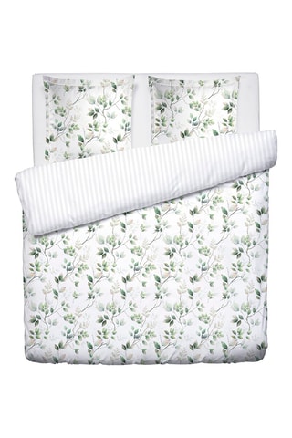 Juego de nórdico reversible de satén de algodón 80 hilos/cm² Petit Bosquet - Blanco