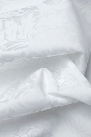 Juego de nórdico de satén de algodón 160 hilos/cm² Fleur royale - Blanco