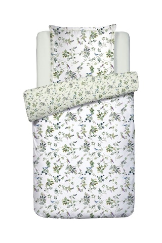 Juego de nórdico reversible de satén de algodón 80 hilos/cm² - Blanco