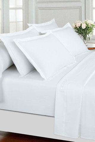Sábana encimera de satén de algodón 80 hilos/cm² - Blanco