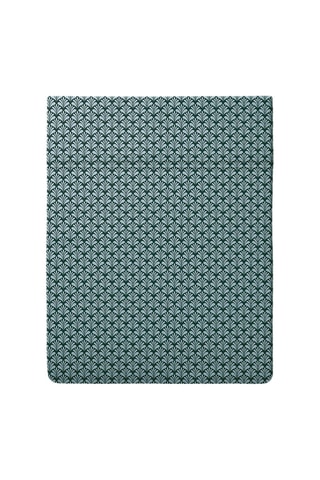 Sábana bajera de satén de algodón 80 hilos/cm² Arche florale - Verde