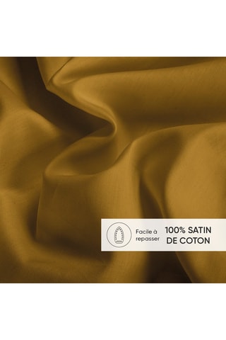 Sábana encimera de satén de algodón 80 hilos/cm² - Amarillo