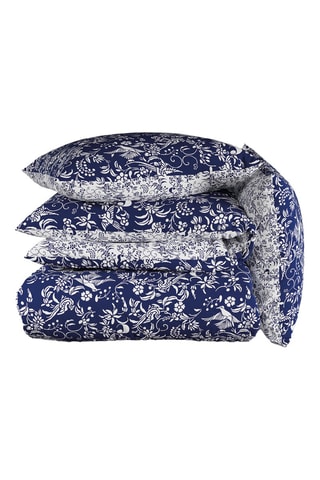Funda nórdica de satén de algodón 80 hilos/cm² - Azul marino