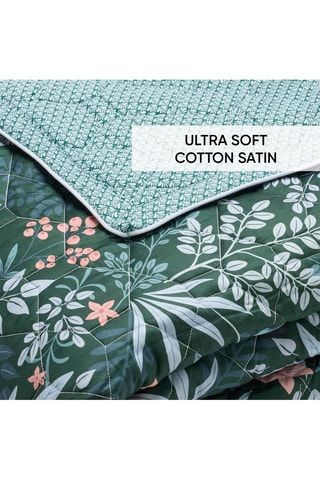 Colcha XL Forêt Enchantée - Verde y rosa