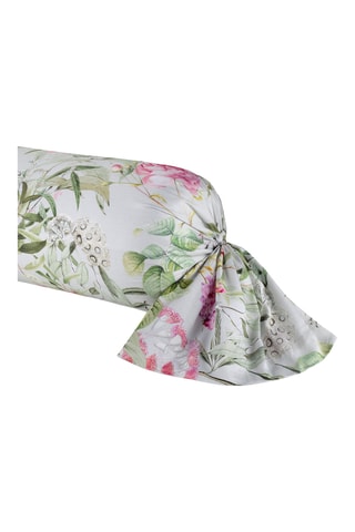 Funda de almohada de satén de algodón 80 hilos/cm² Jardin de roses - Verde
