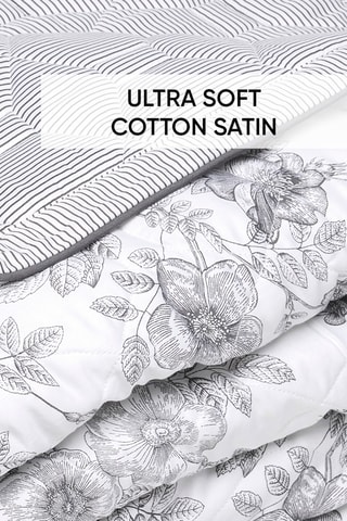 Colcha de satén de algodón 80 hilos/cm² Envolée de papillons - Blanco 