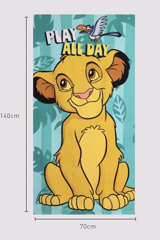 Douchelaken Zazu en Simba The Lion King Disney - 70 x 140 cm - Beige en groen