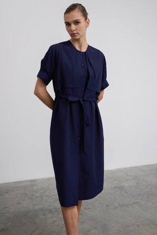 Vestido-camisa - Azul-marinho