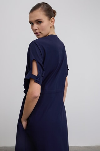 Vestido-camisa - Azul-marinho