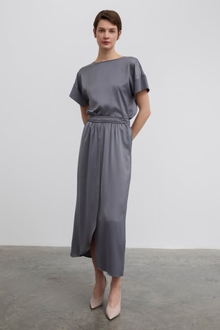Jupe midi - Gris