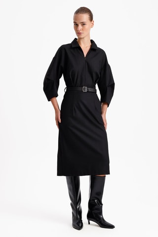 Vestido direito - Preto - Preto