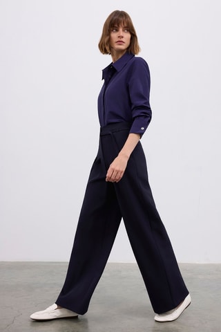 Pantalon wide legs - Bleu