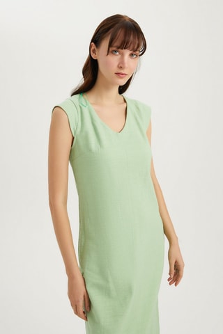 Vestido direito sem mangas Verde-claro - Verde