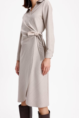 Robe portefeuille - Marron et beige