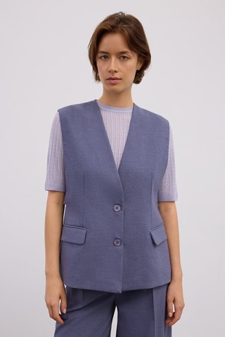 Gilet de costume sans manches - Bleu