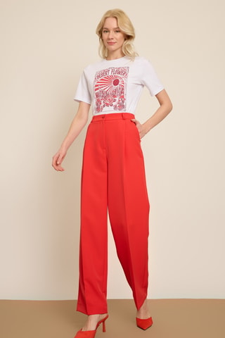 Pantalon carotte - Rouge