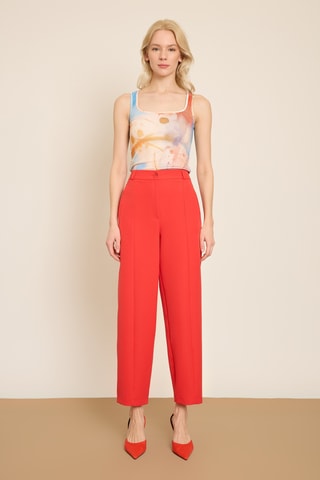 Pantalon carotte 7/8 - Rouge