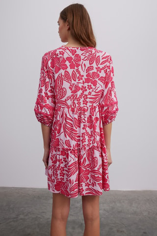 Robe courte - Blanc et rose