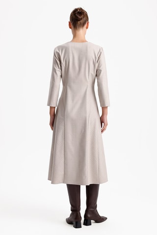 Robe trapèze - Marron et beige