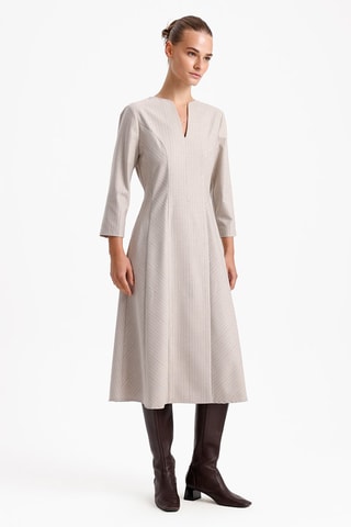 Robe trapèze - Marron et beige