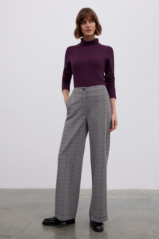 Pantalon wide legs - Noir et blanc