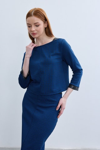 Blouse - Bleu et noir
