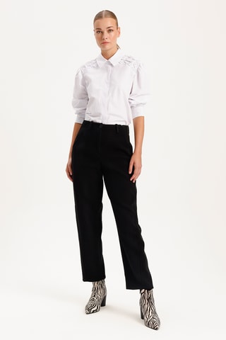 Pantalon carotte taille haute  - Noir