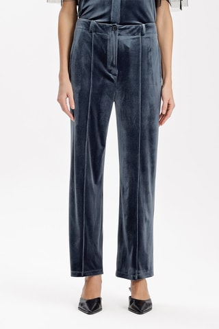 Pantalon droit en velours  - Gris