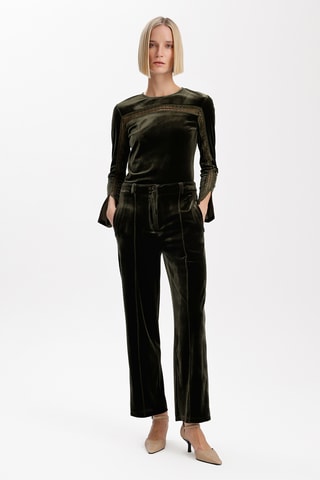 Pantalon droit en velours  - Vert