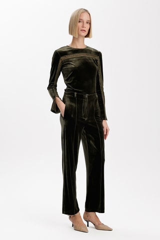 Pantalon droit en velours  - Vert