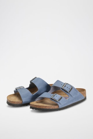 Leren Muiltjes Arizona - Blauw - Smal
