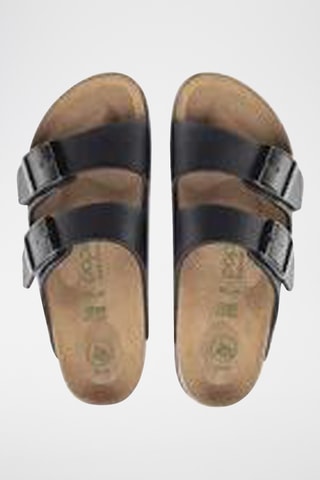 Leren Platform Muiltjes Arizona - Zwart - Smal