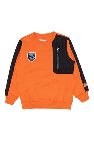 Sudadera  - Negro y naranja